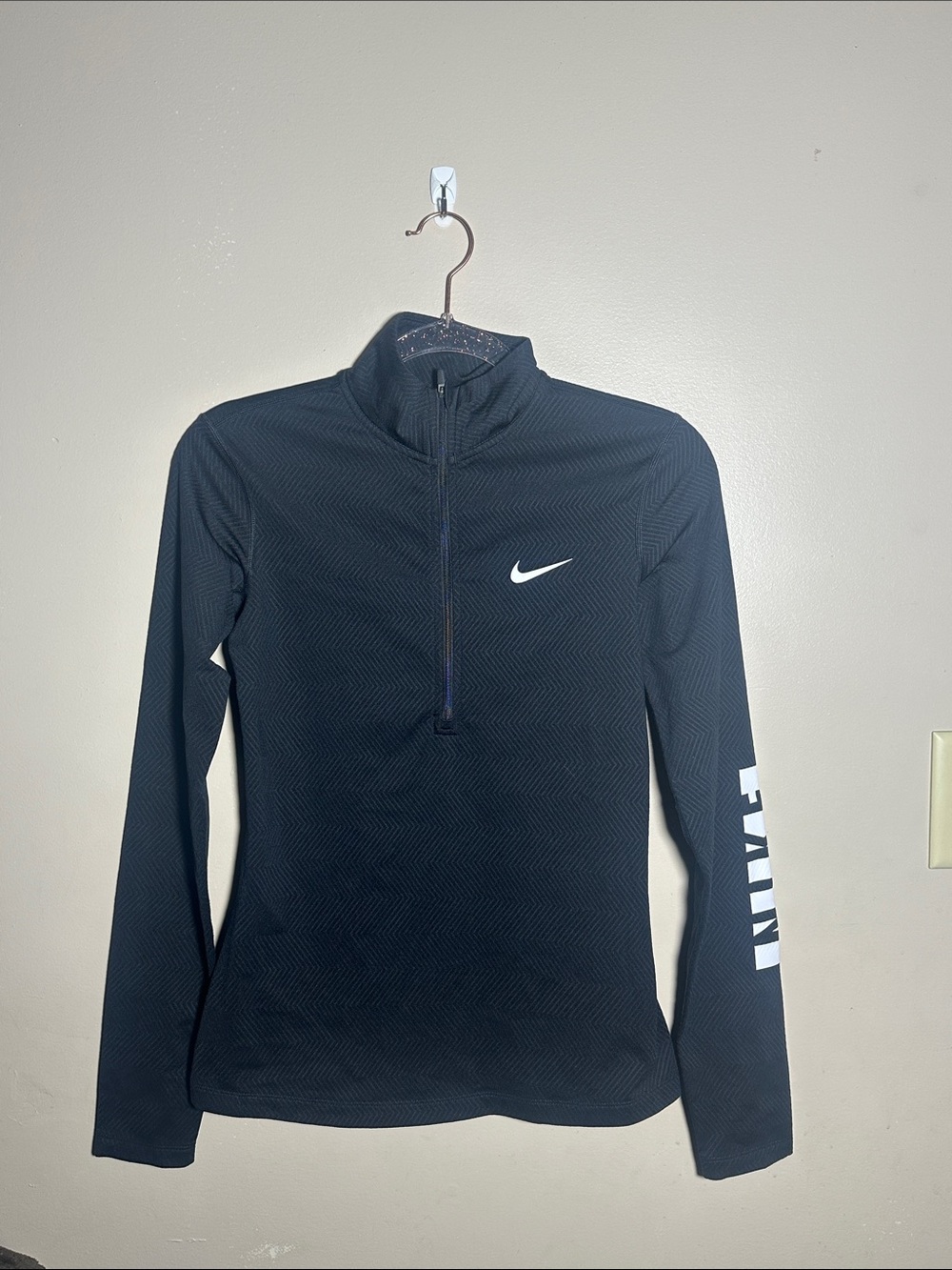 Nike Pro Dri Fit Small Black Quarter Zip Pullover